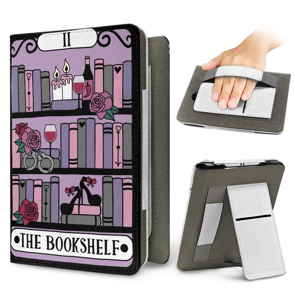 The bookshelf reader tarot style PU cover for Kindle paperwhite 11th 12th generation wallet style e-reader case in vegan leather