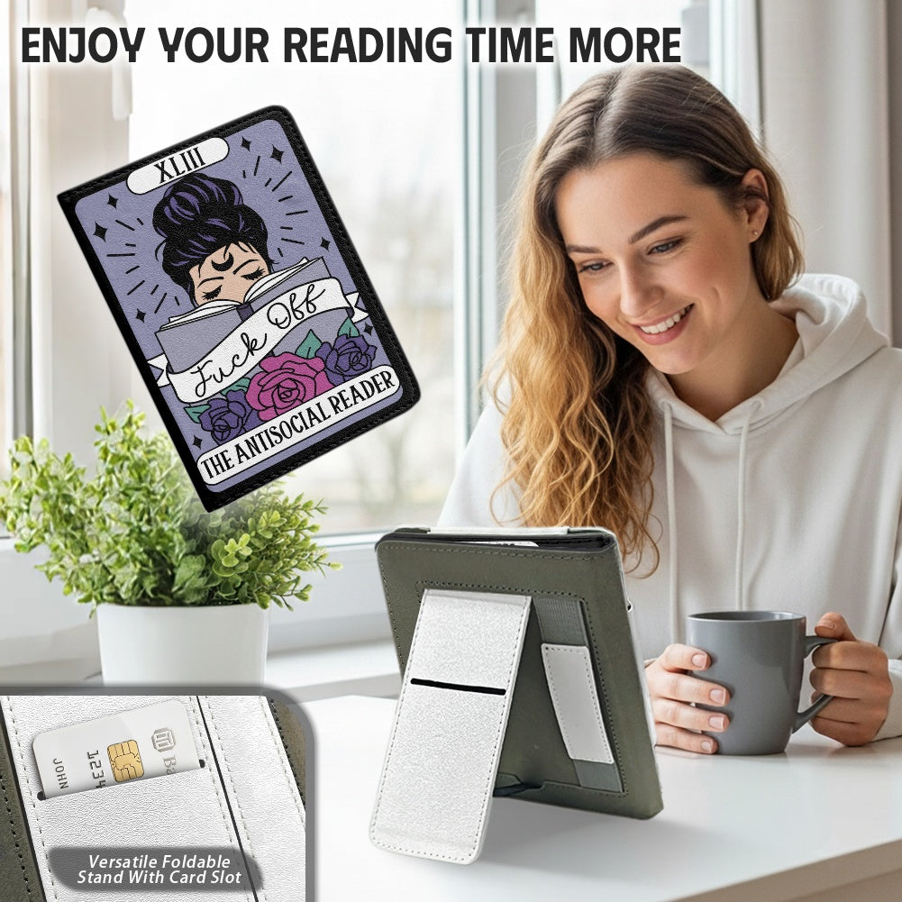 The antisocial sweary reader bookish vegan leather PU cover for Kindle paperwhite 11th 12th gen