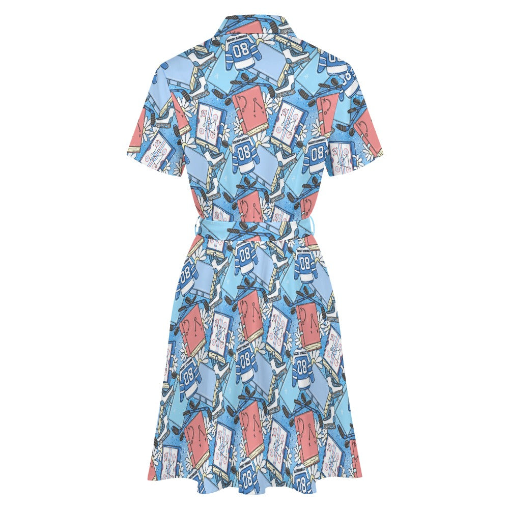 Hockey Romance bookish shirt dress