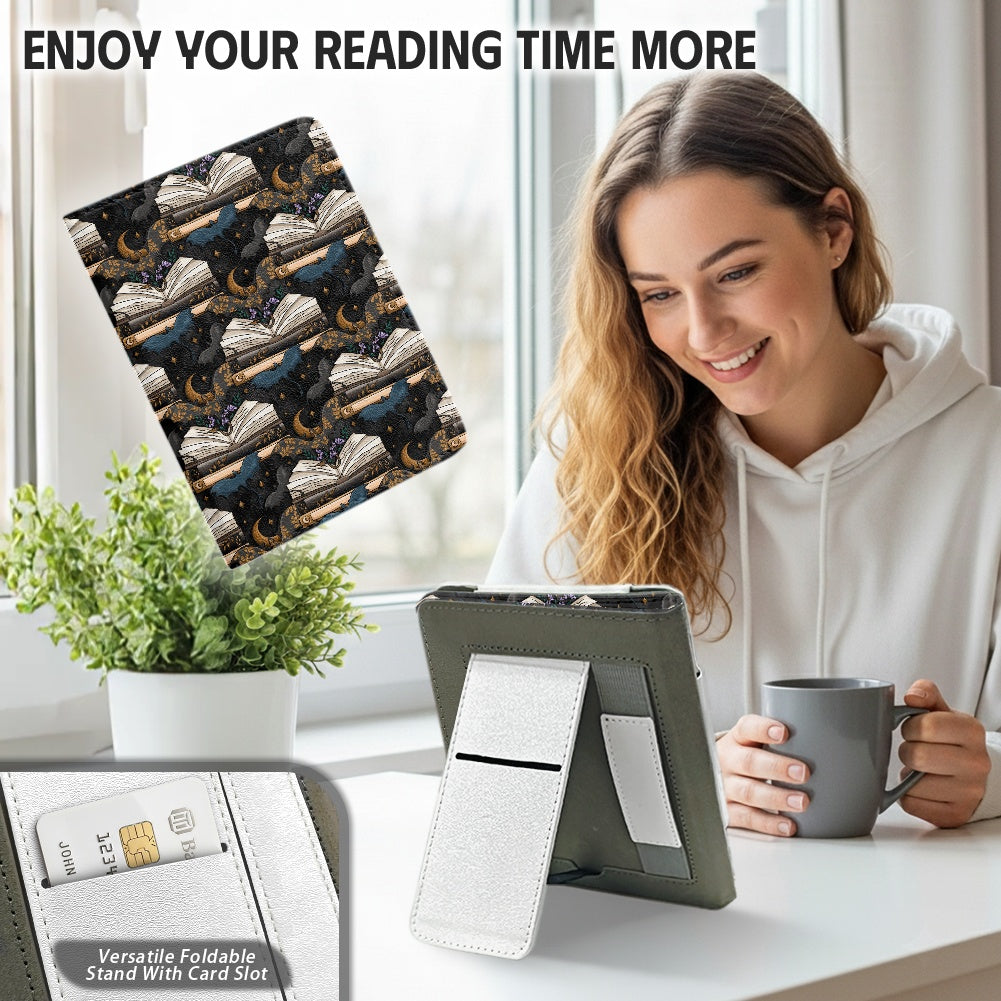 Book dragons at night booish vegan PU cover for Kindle paperwhite 11th and 12th generation