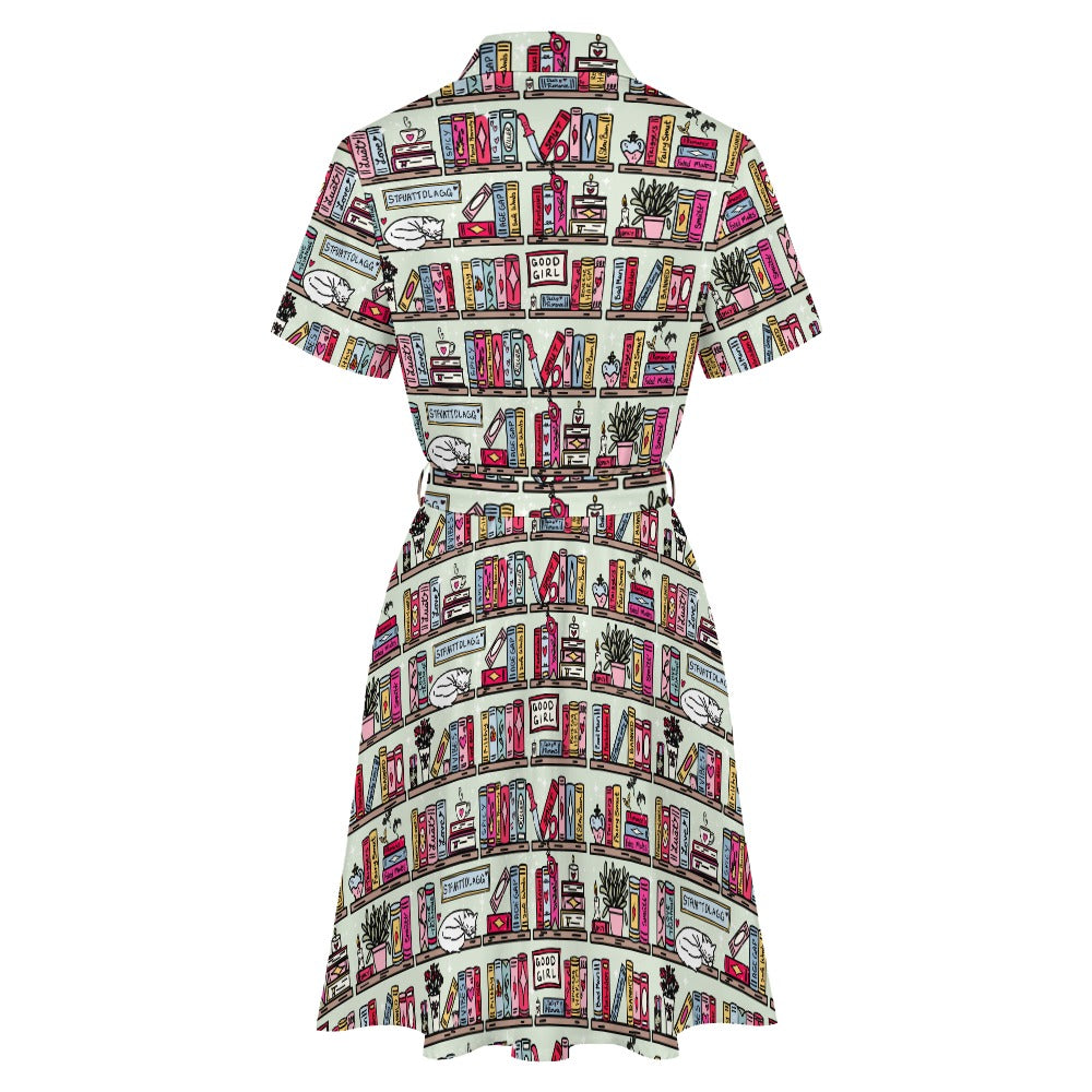 Smutty bookshelf bookish shirt dress