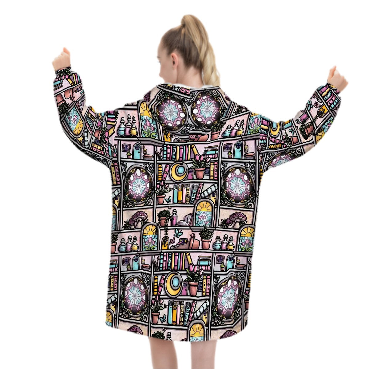 Fairy Bookshelves fantasy bookish blanket hoodie