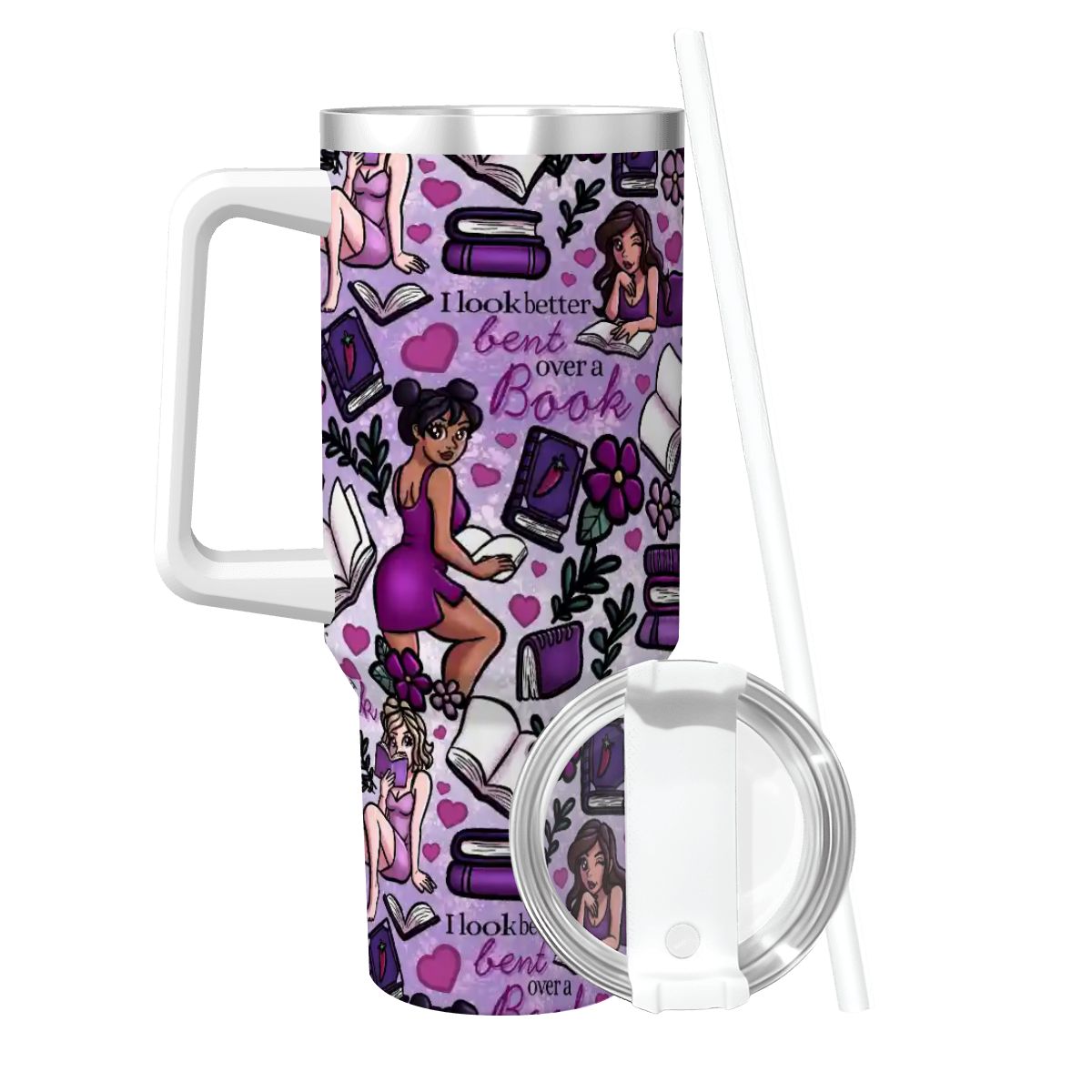 I look better bent over a book bookish 40oz travel mug