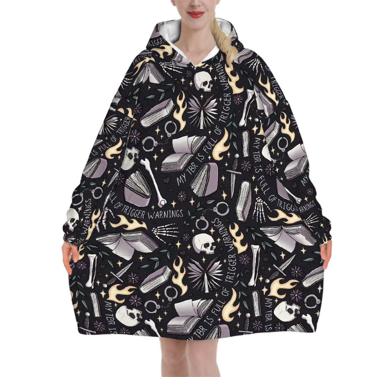 Dark My TBR is full of trigger warnings dark romance bookish blanket hoodie