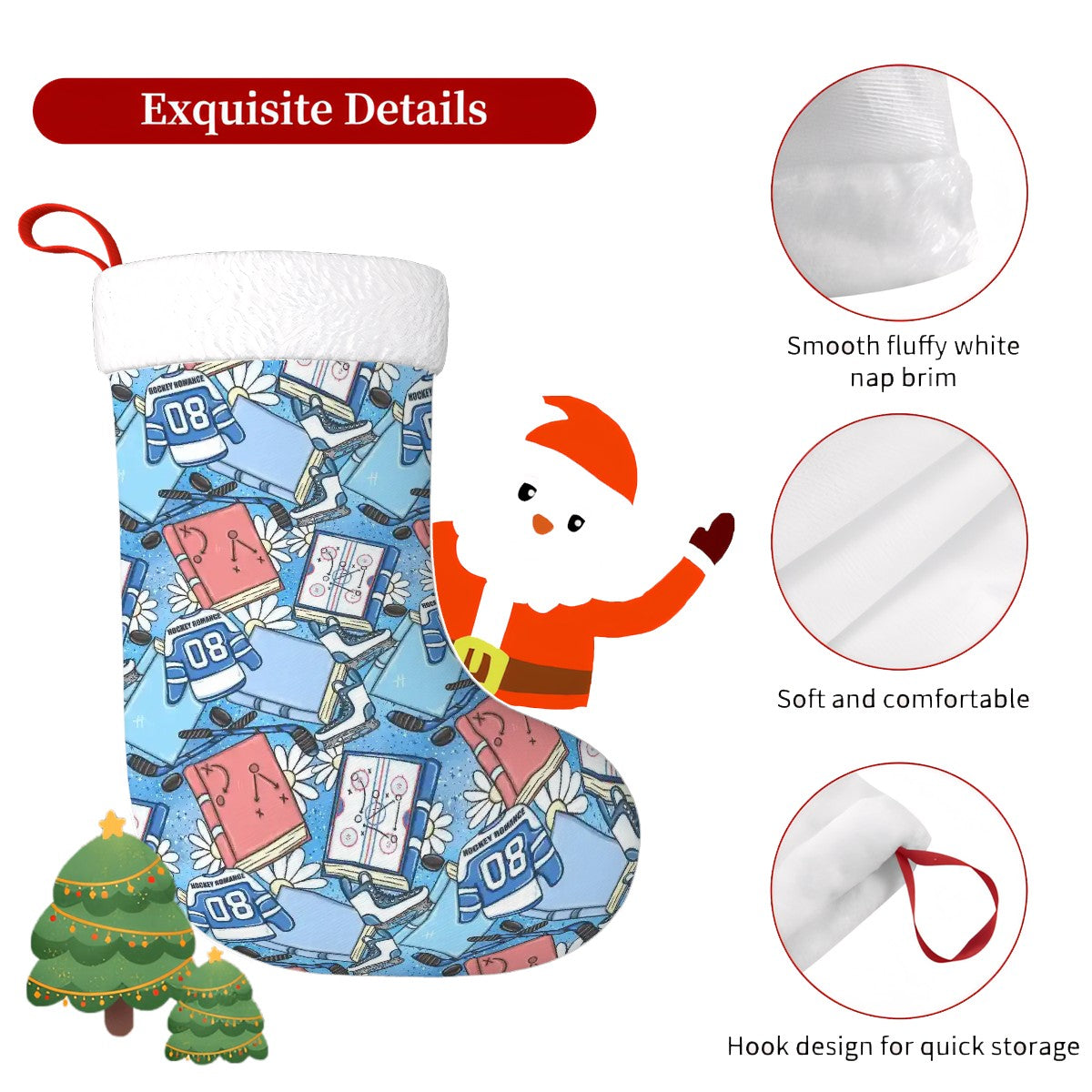 Hockey romance bookish christmas stocking