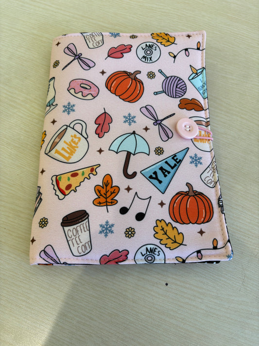 Pink I smell snow autumn fall bookbestie book sleeve padded and lined book protector book jackets, fabric dust jackets