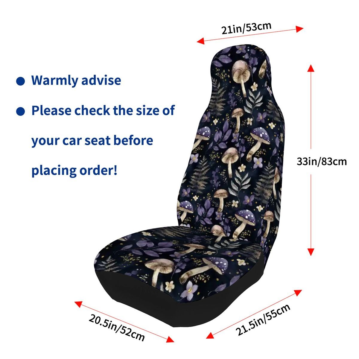 Dark mushrooms cottagecore naturecore Car Front Seat Covers