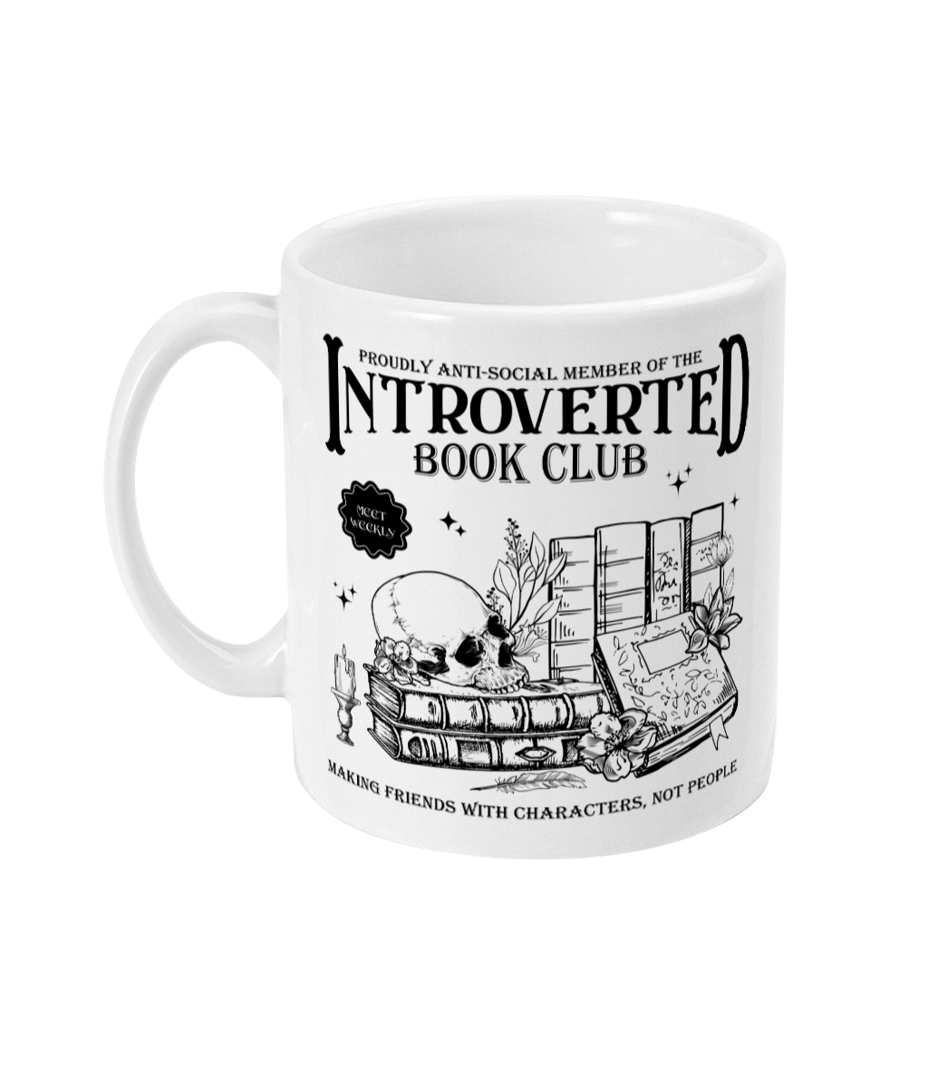 Introverted Book Club bookish mug