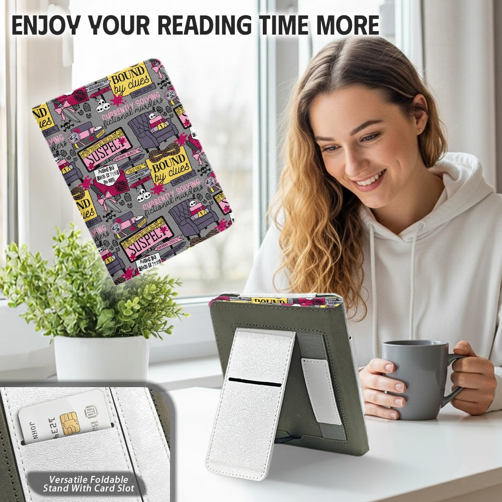 Armchair detective thriller reader PU cover for Kindle paperwhite 11th and 12th gen and coloursoft