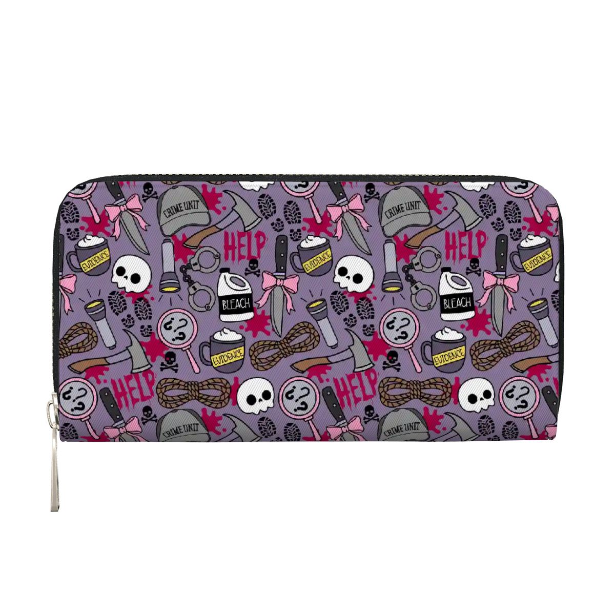 Thriller Elements true crime bookish vegan leather wallet purse