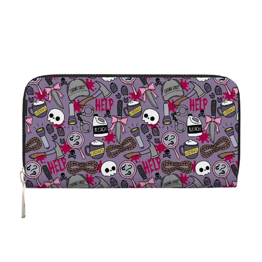 Thriller Elements true crime bookish vegan leather wallet purse