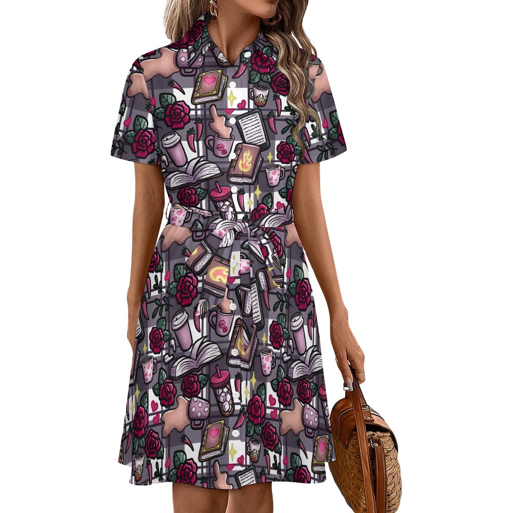 Coffee and Smut bookish shirt dress