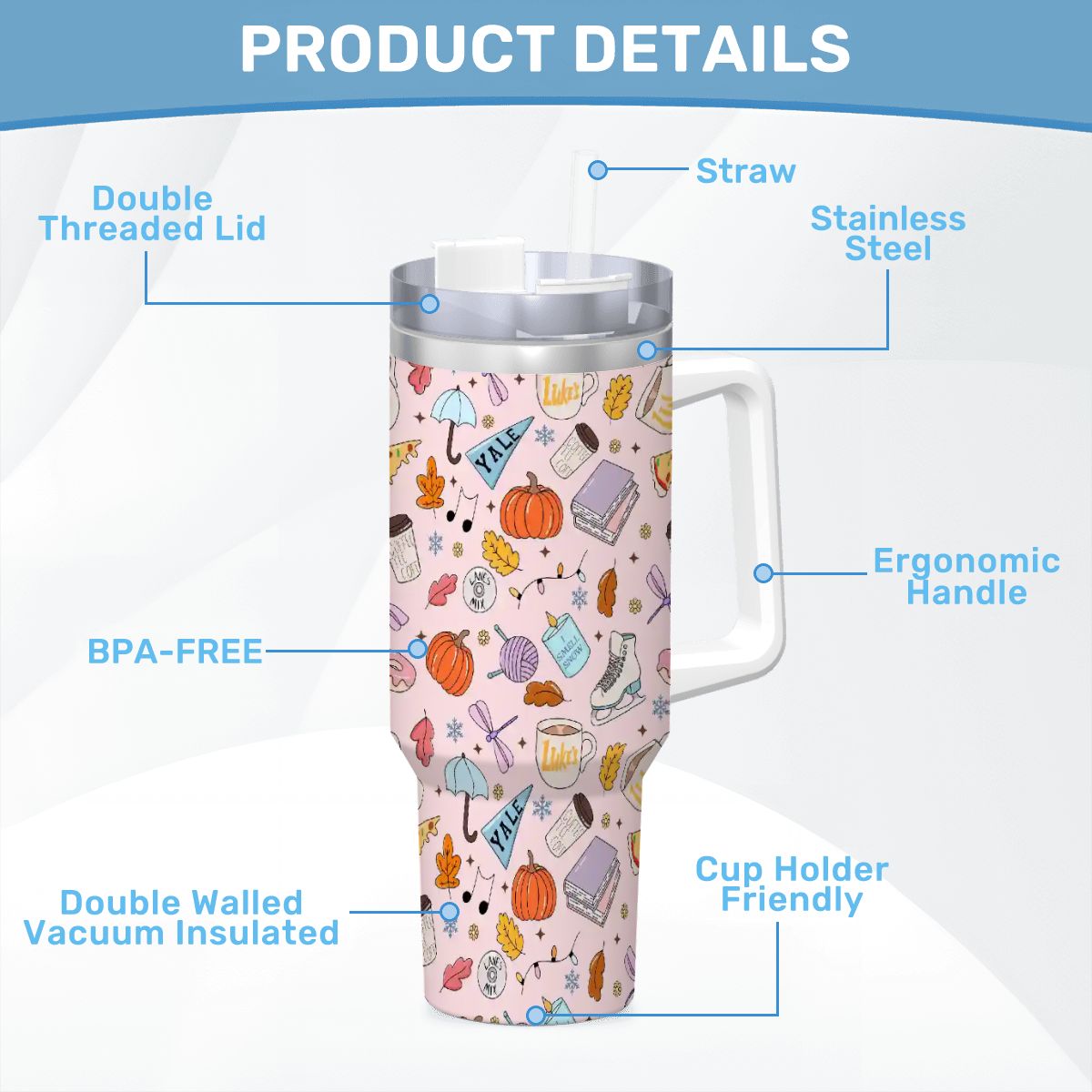 Gilmore pink travel mug 40oz