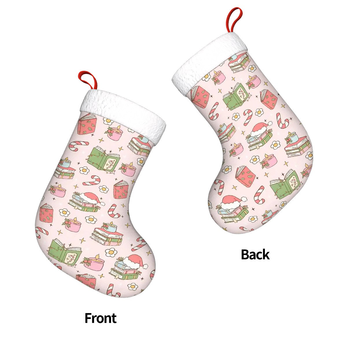 Bookish christmas Plush Christmas Stockings
