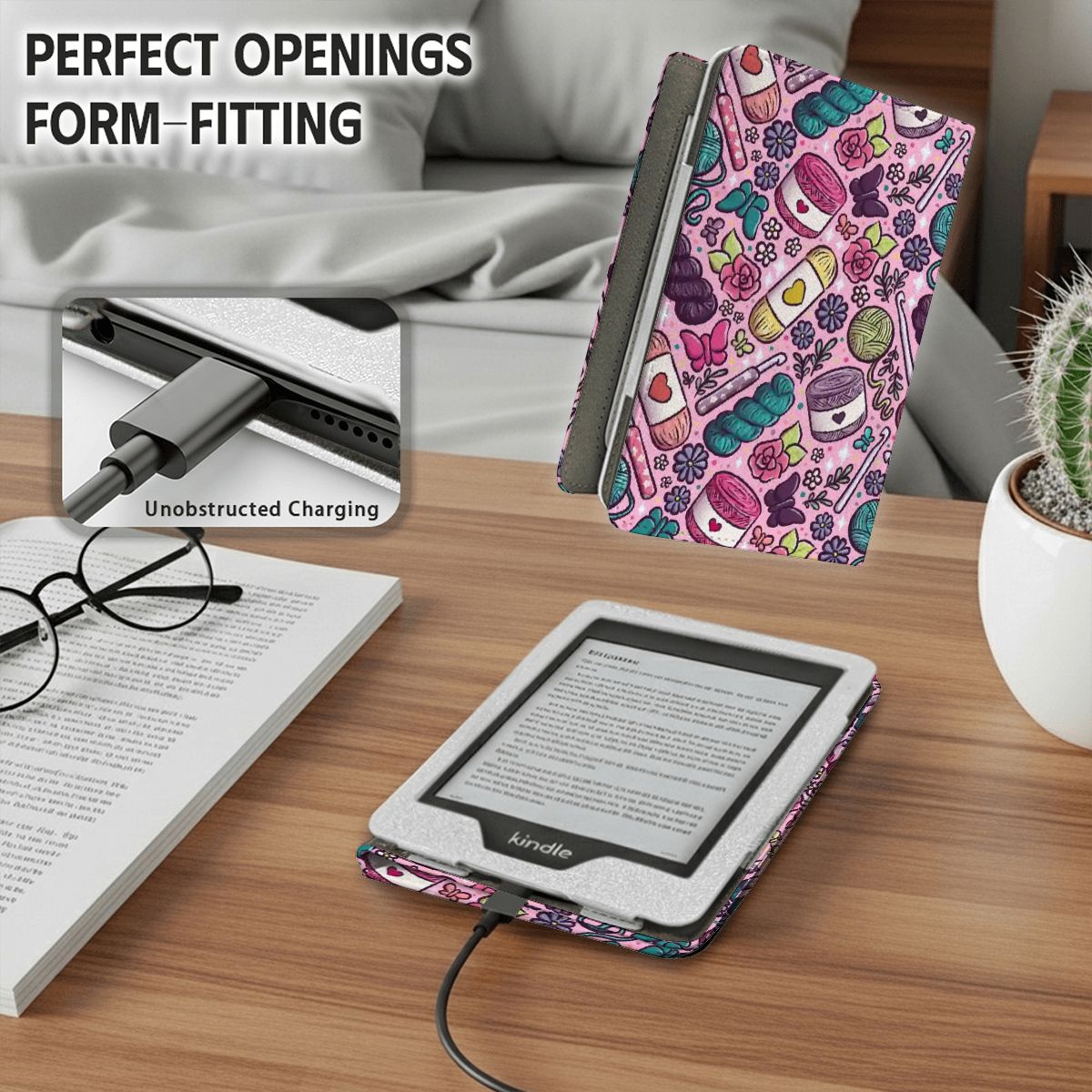 Crochet lover bookish kindle case for paperwhite 11th 12th gen and coloursoft