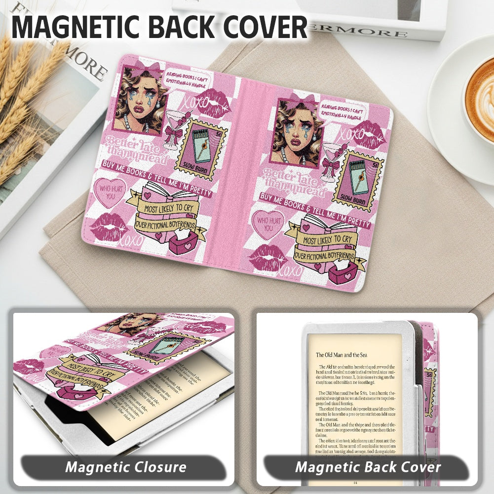 Glam reader PU cover for Kindle paperwhite 11th 12th gen vegan leather wallet style case