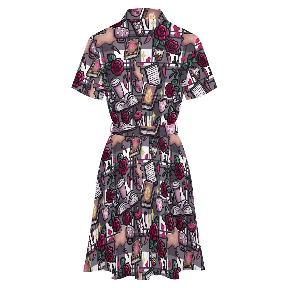 Coffee and Smut bookish shirt dress