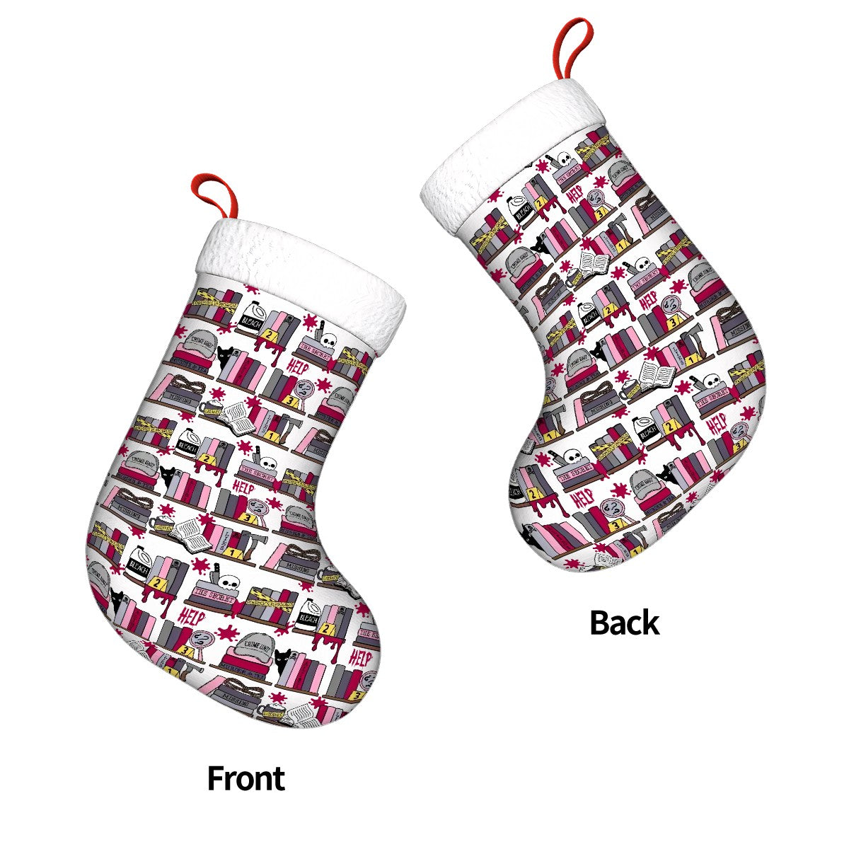 Thriller book shelf bookish christmas stocking