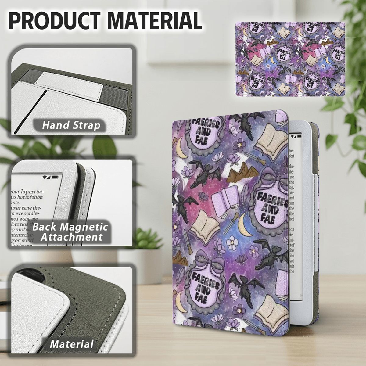 Faeries and Fae romantasy bookish kindle case for paperwhite 11th 12th gen and coloursoft