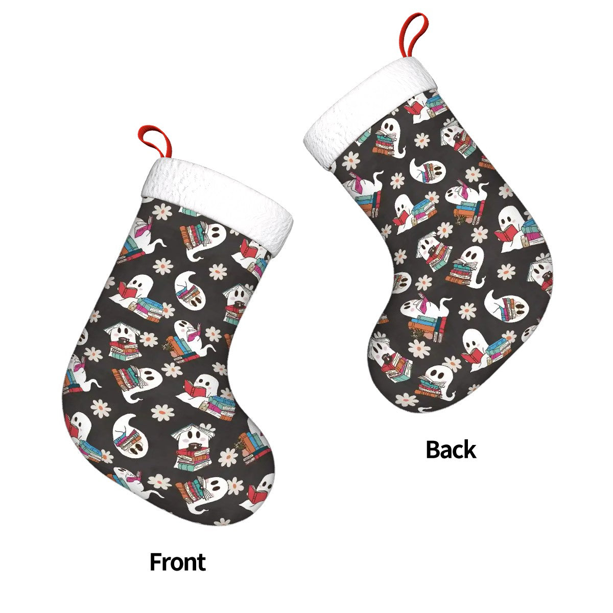 Booooks bookish ghosts christmas stocking
