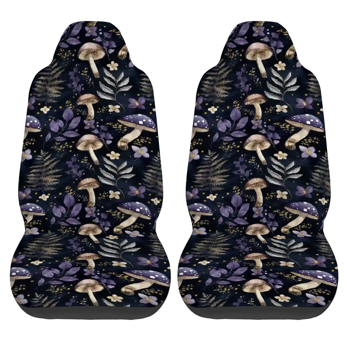 Dark mushrooms cottagecore naturecore Car Front Seat Covers