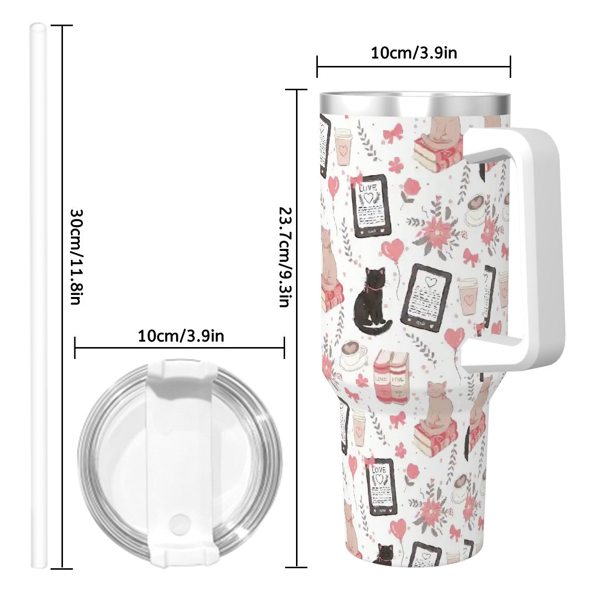 Love cats and kindles bookish 40oz travel mug