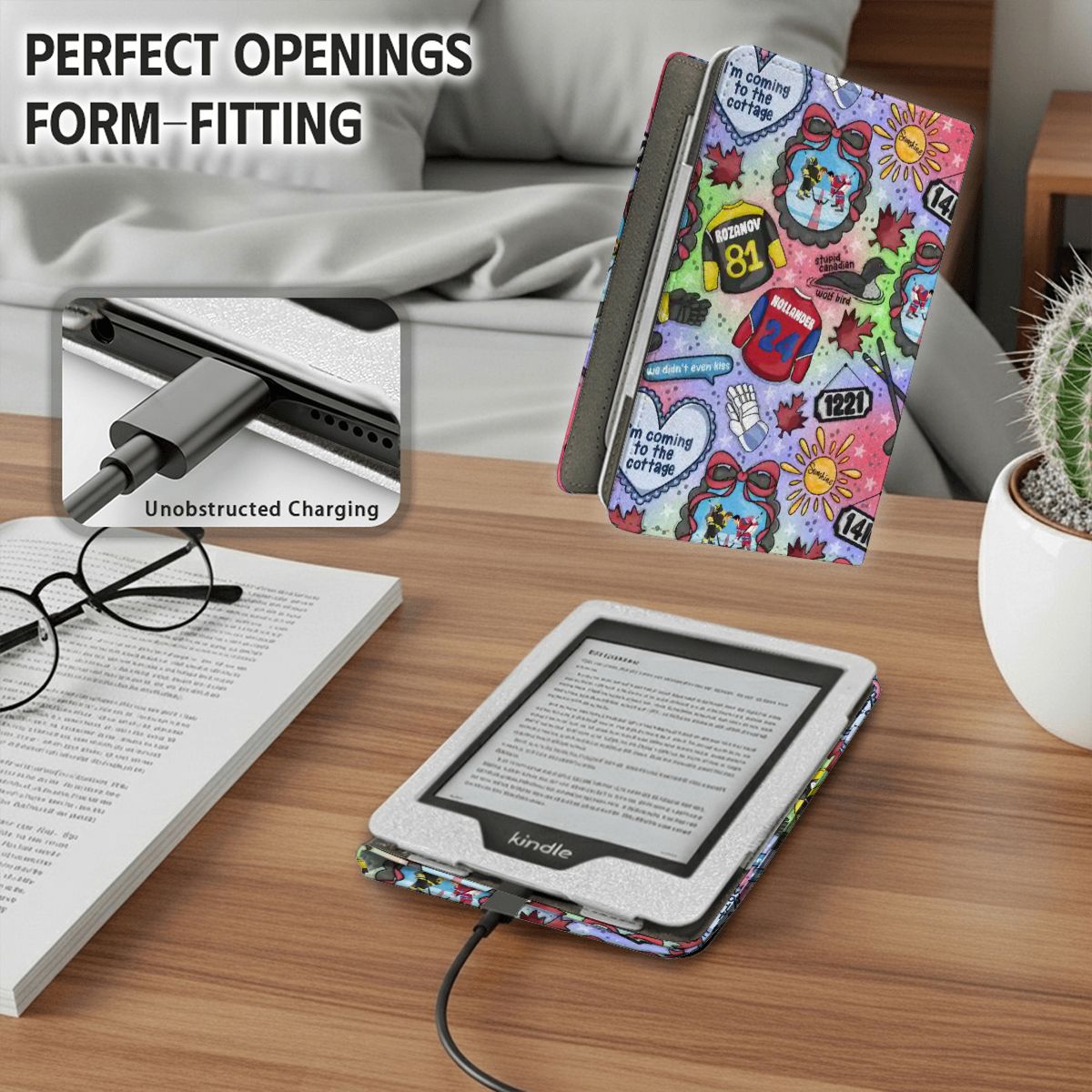 Heated Hockey romance bookish kindle case for paperwhite 11th 12th gen and coloursoft