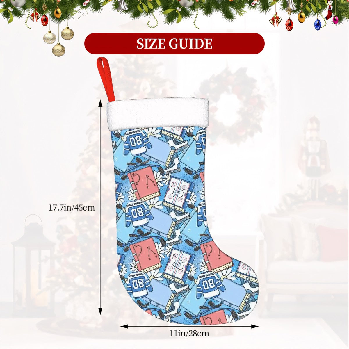 Hockey romance bookish christmas stocking