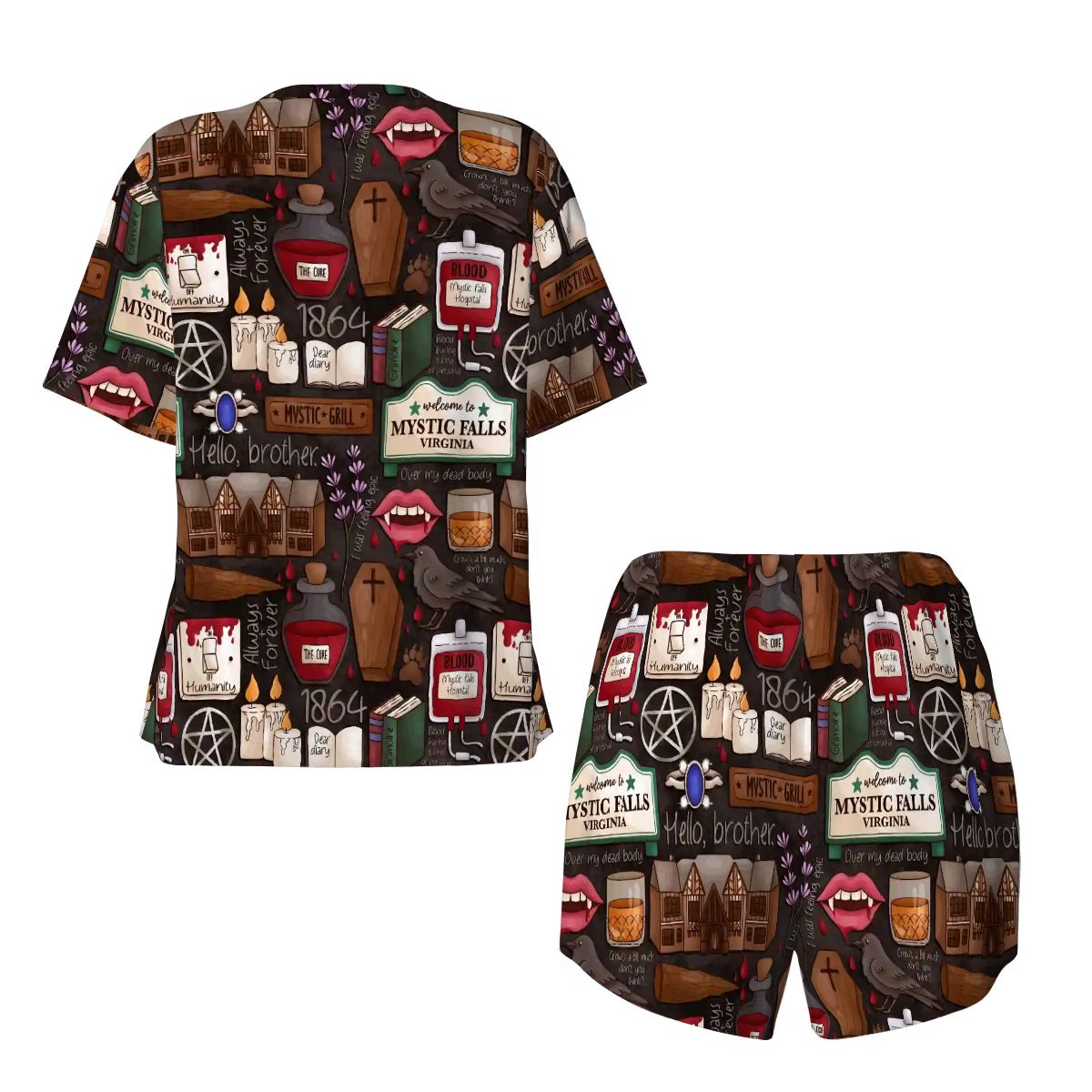Mystic falls TVD vampire pajamas pjs pyjamas