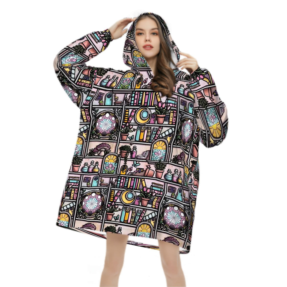 Fairy Bookshelves fantasy bookish blanket hoodie