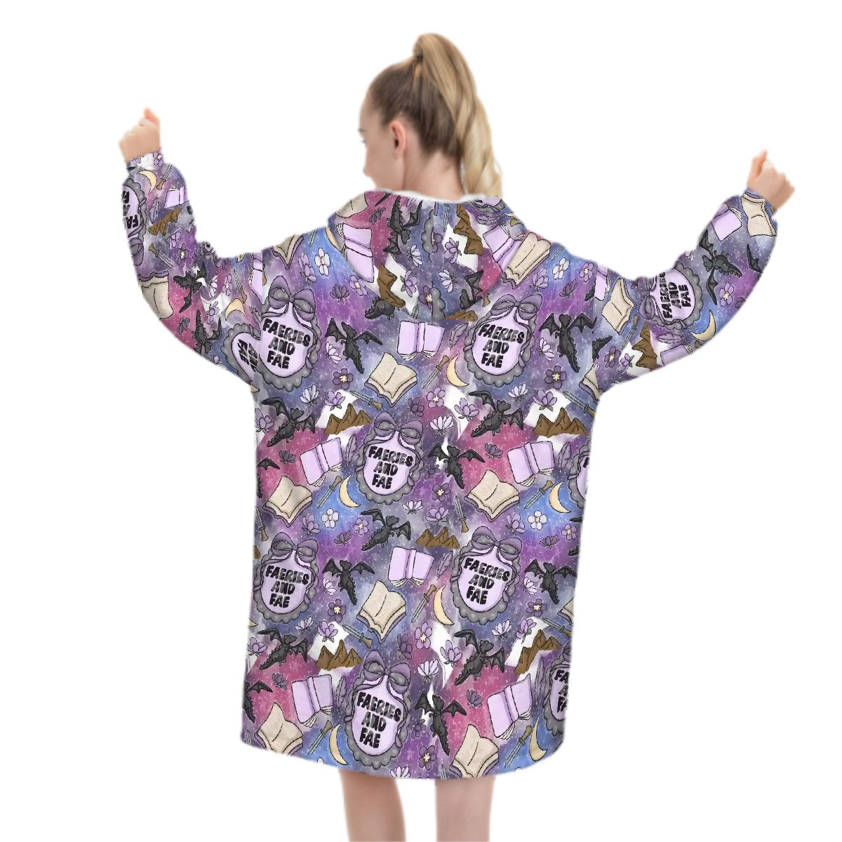 Faeries and fae romantasy bookish blanket hoodie