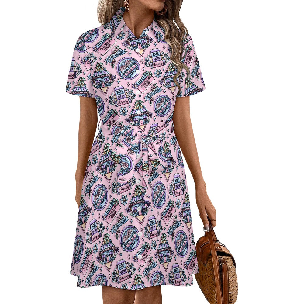 Pink bookish tattoo bookish shirt dress