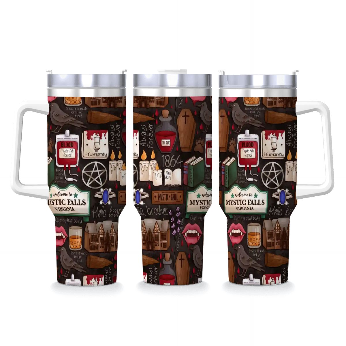 TVD hello brother salvatore travel mug 40oz