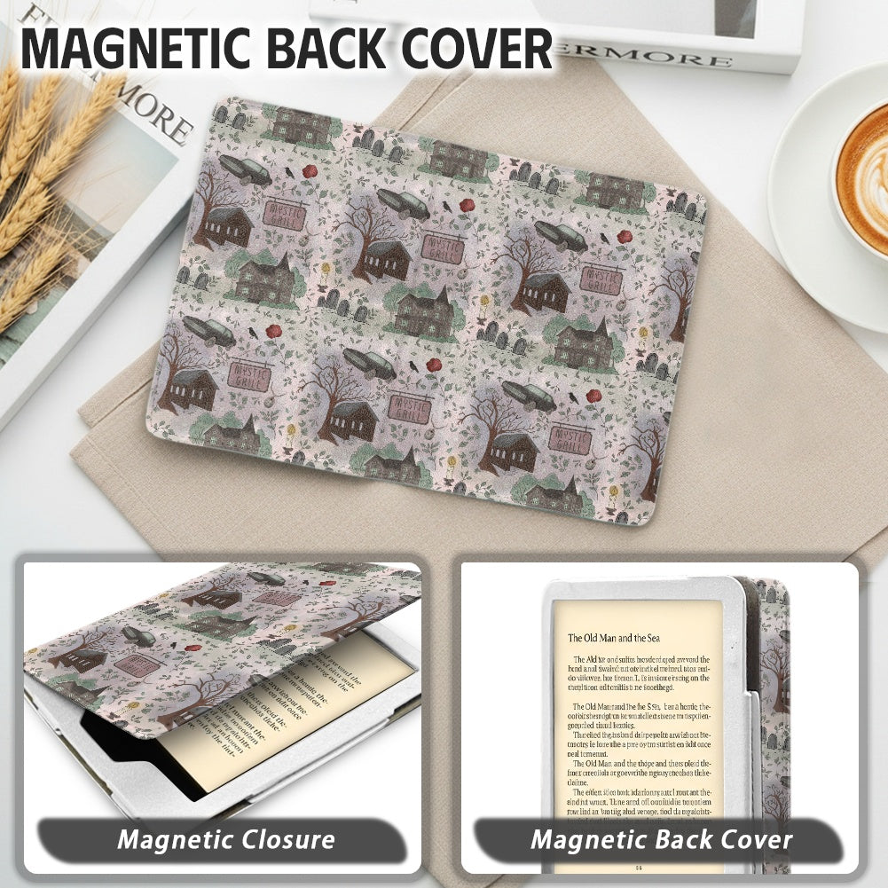 mystic falls PU cover for Kindle paperwhite 11th 12th gen vegan leather wallet style case