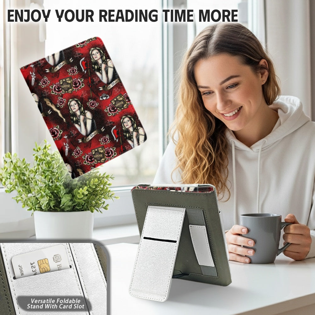 The Slayer PU cover for Kindle paperwhite 11th 12th gen vegan leather wallet style case