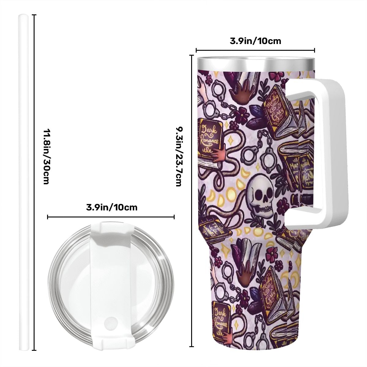 Dark romance bookish travel mug 40oz