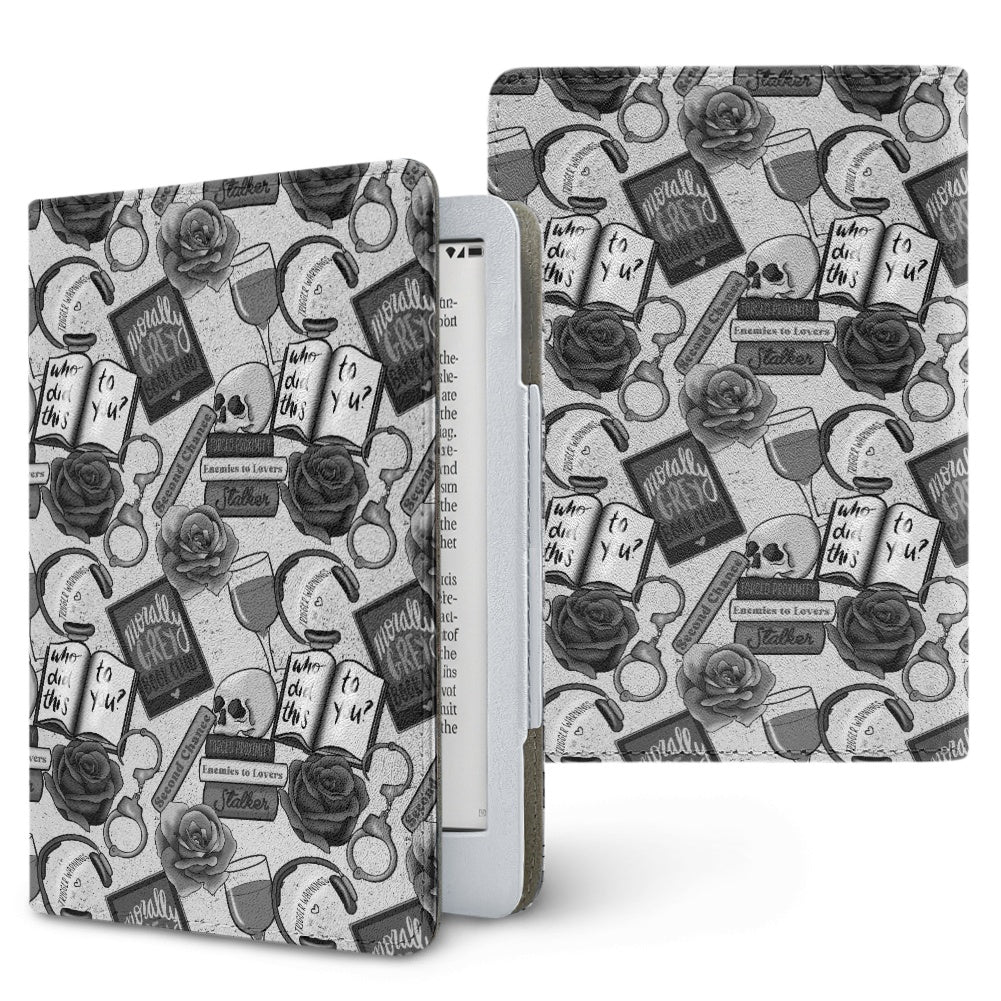Morally grey bookish PU cover for Kindle paperwhite 11th and 12th generation