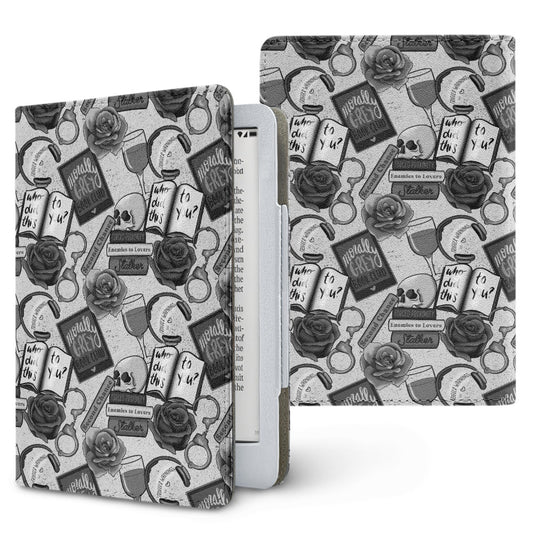 Morally grey bookish PU cover for Kindle paperwhite 11th and 12th generation