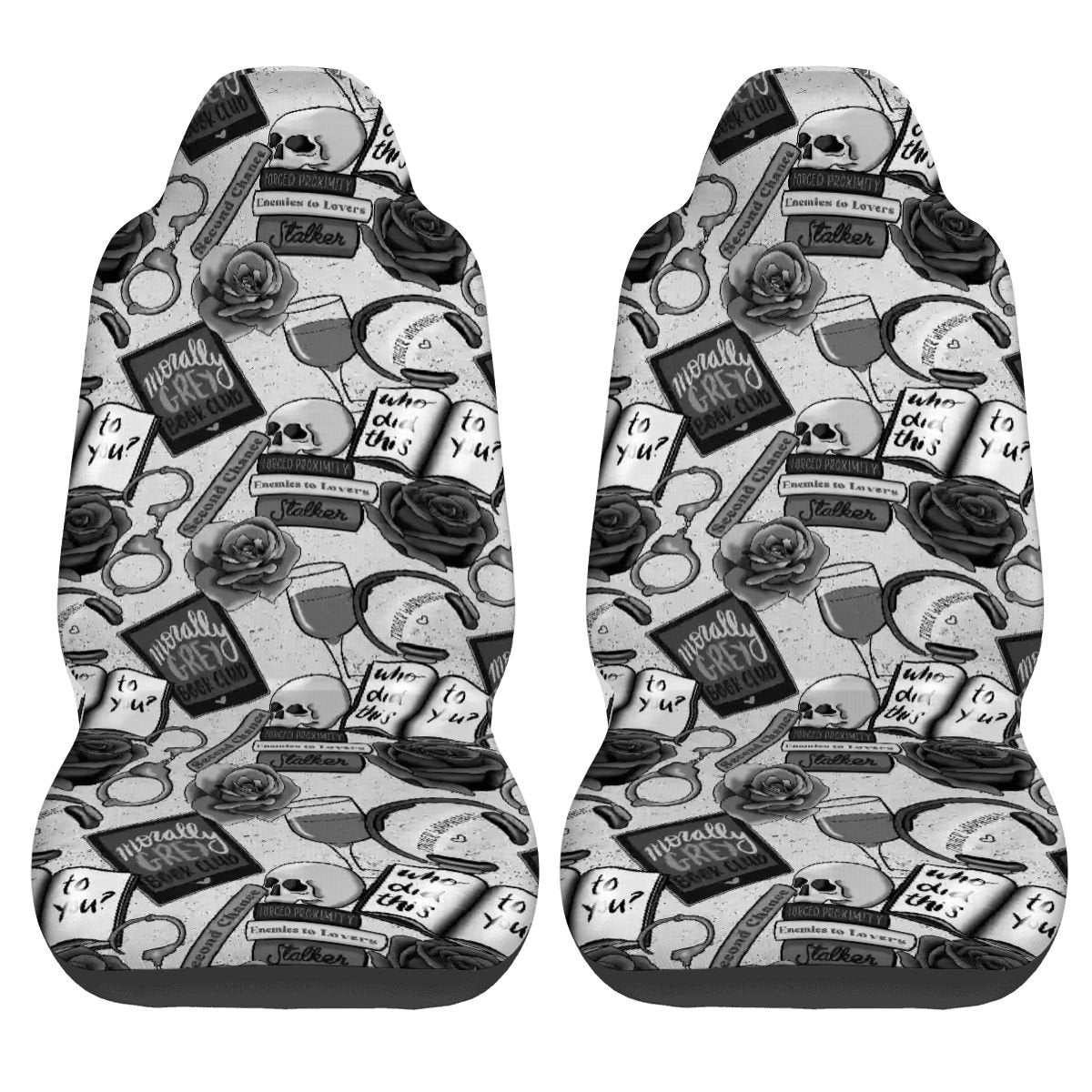 Morally grey dark romance lover bookish Car Front Seat Covers