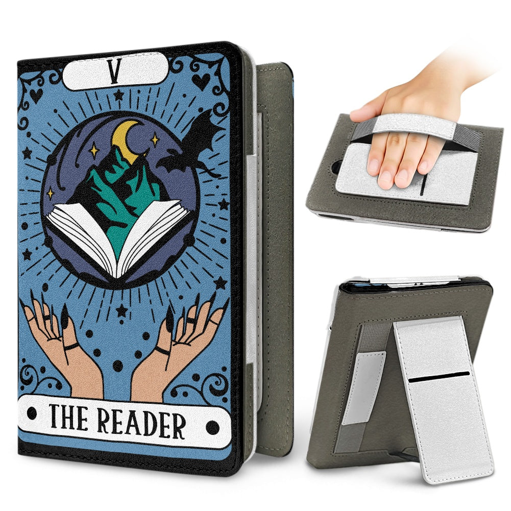The Reader tarot style PU cover for Kindle paperwhite 11th 12th generation wallet style e-reader case in vegan leather