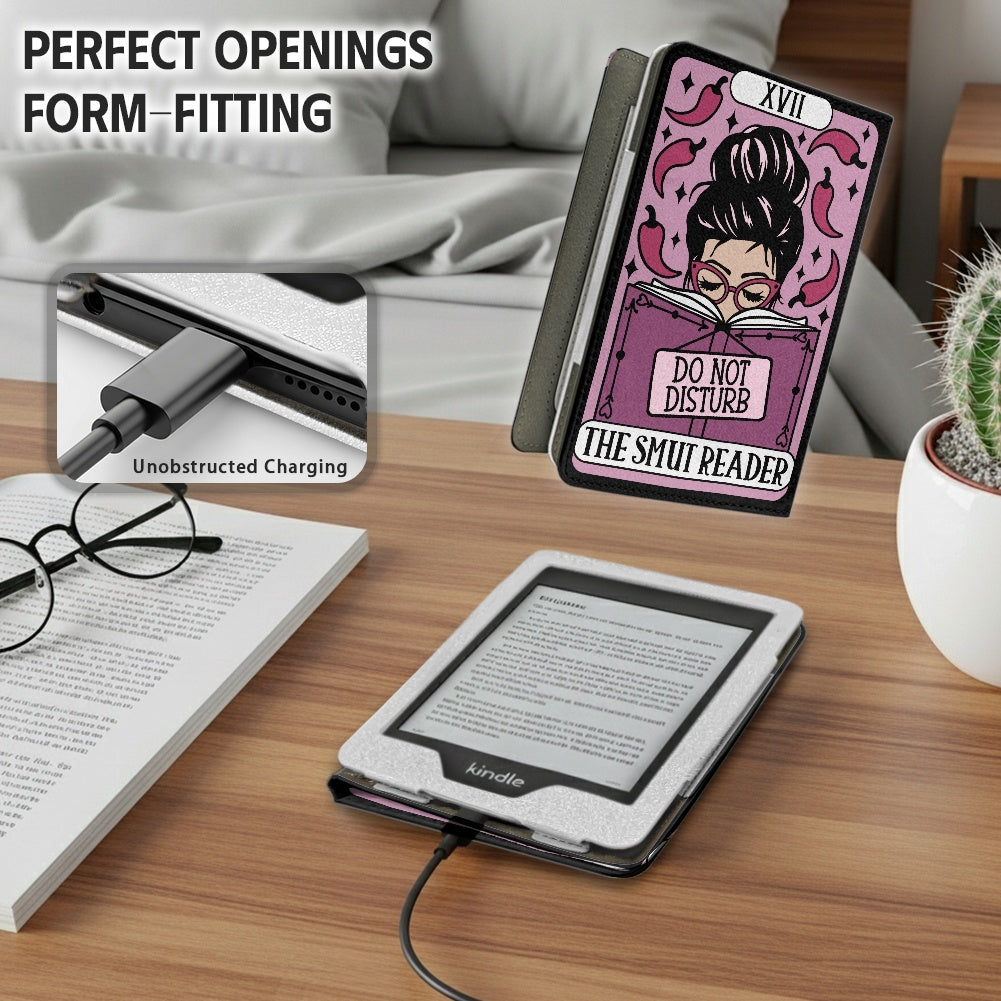 The smut reader tarot style PU cover for Kindle paperwhite 11th 12th generation wallet style e-reader case in vegan leather