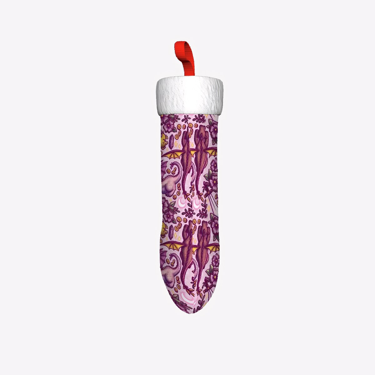 Dragons and swords plush bookish christmas stocking
