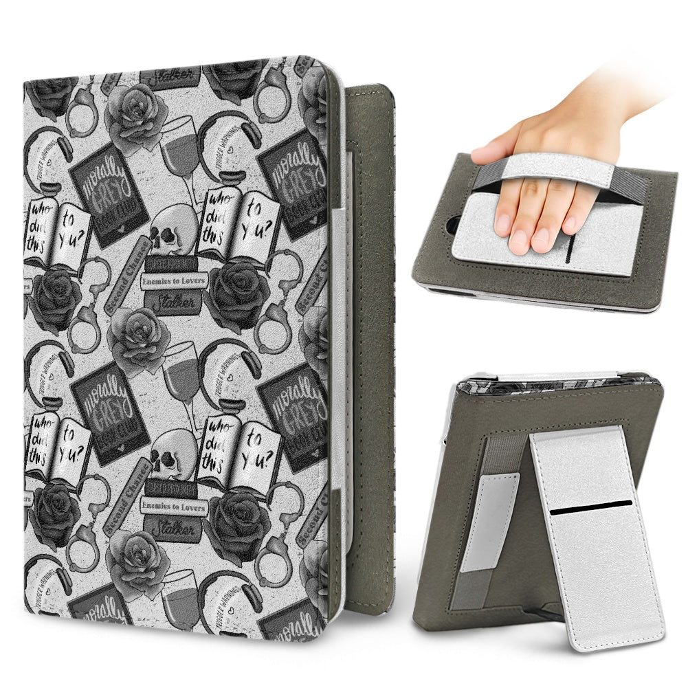 Morally grey bookish PU cover for Kindle paperwhite 11th and 12th generation