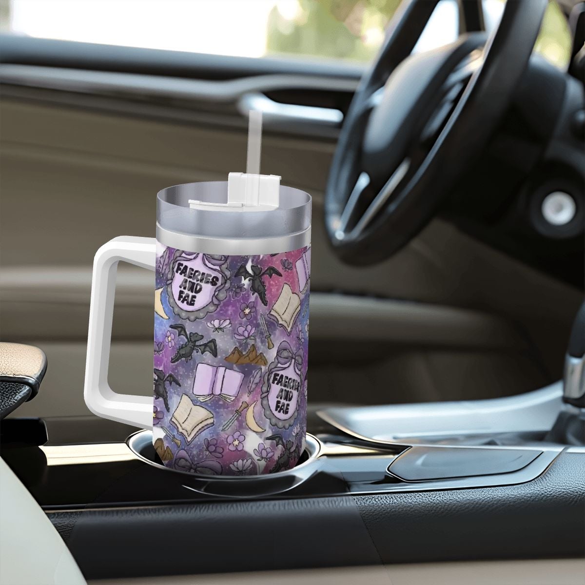 Faeries and fae romantasy fantasy bookish travel mug 40oz