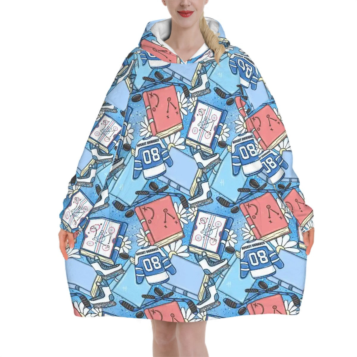 Hockey romance bookish blanket hoodie
