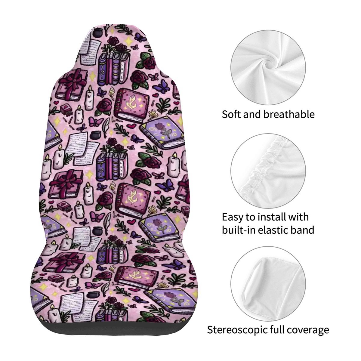 Slow burn romance lover bookish Car Front Seat Covers