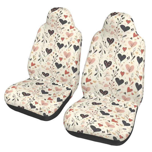 Vintage hearts Car Front Seat Covers