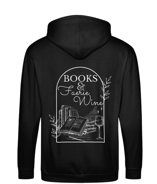 Books and Faerie wine bookish zip up hoodie