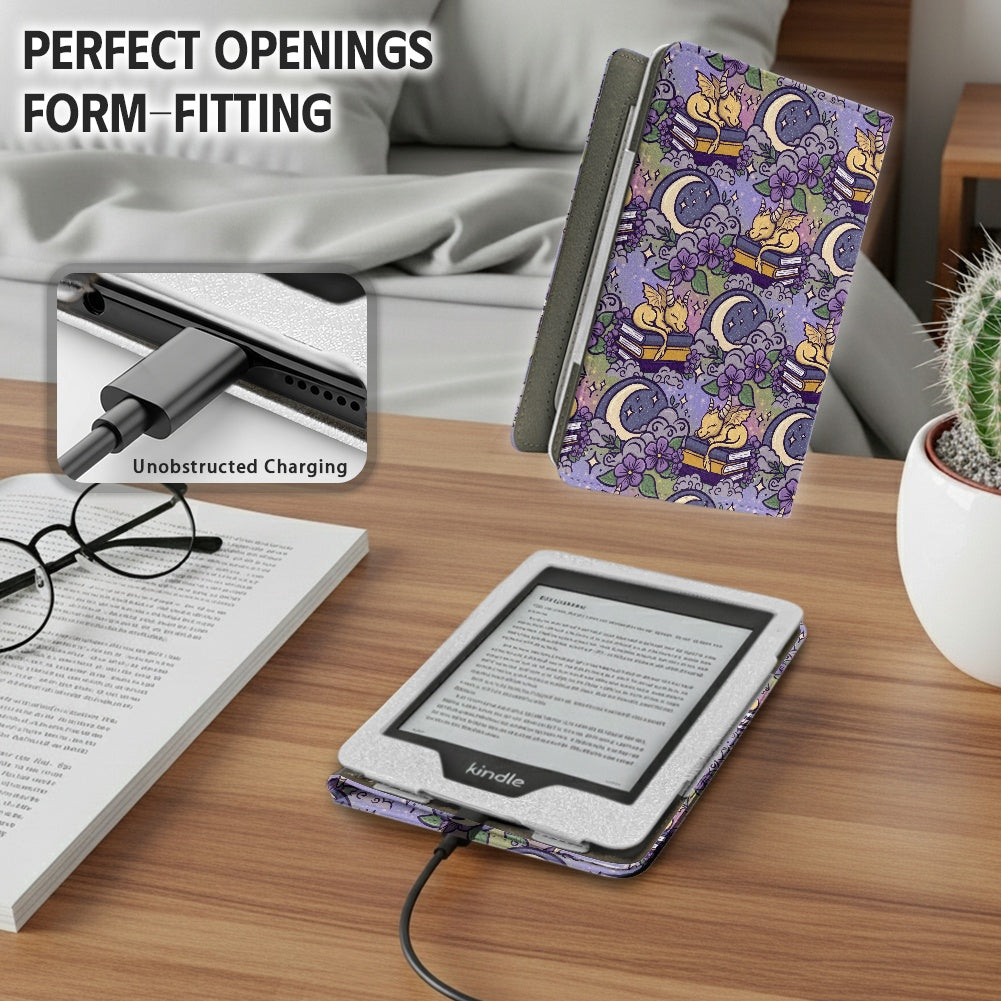 Sleeping gold book dragon bookish PU cover for Kindle paperwhite 11th and 12th gen