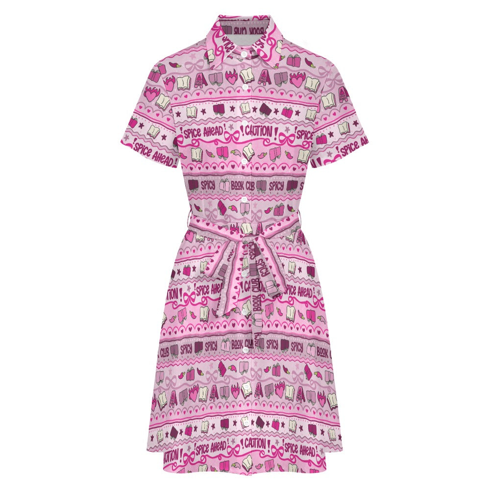 Caution smut ahead bookish shirt dress